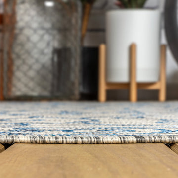 Charleston Vintage Filigree Textured Weave Indoor/outdoor Octagon Rug